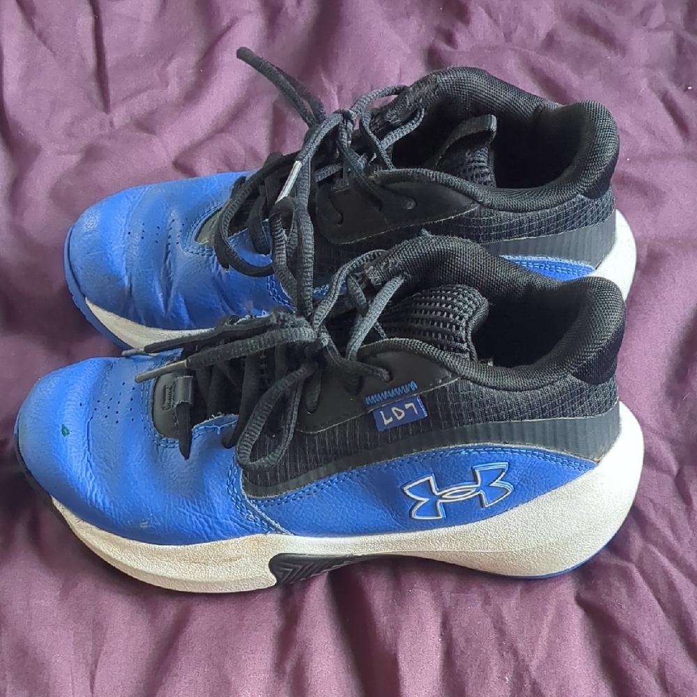 Under Armour Blue and Black Kid's LD7 Basketball Shoes